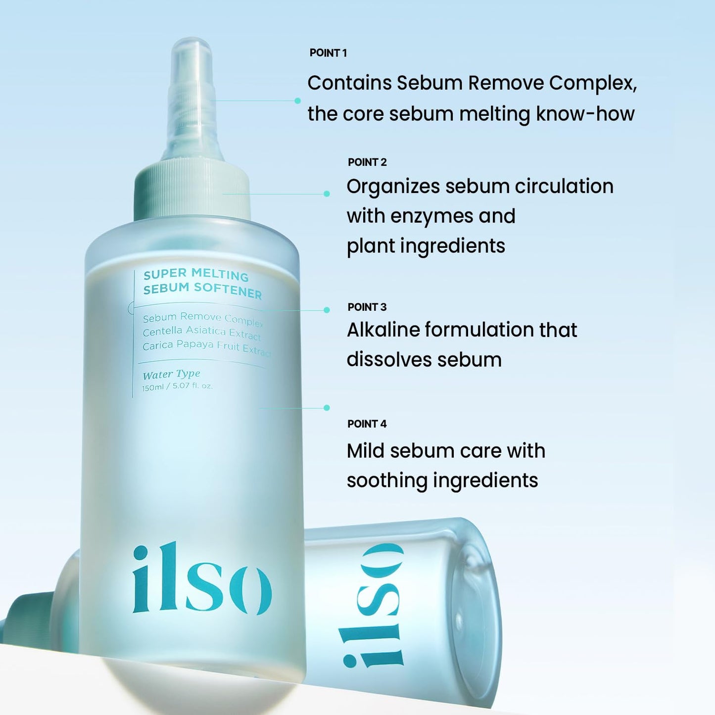 Hotilso Super Melting Sebum Softener, 5.29 fl oz, with 40 Skin Wrap Cotton Pads included, Pore Cleansing Solution, Blackhead Softener, Melts Away Blackheads & Sebum, Korean Skincare