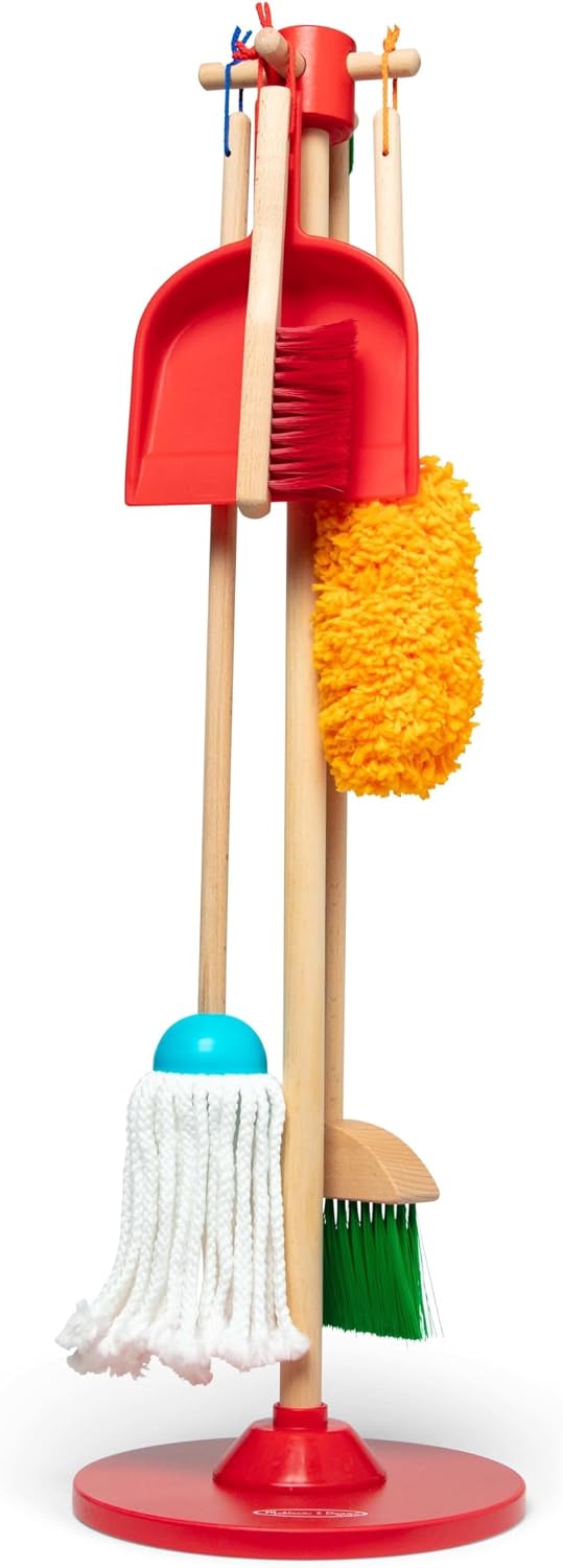 HotMelissa & Doug Dust Sweep Mop, 6-Pc. Toddler Cleaning Set with Kids Broom & Accessories, Preschool Learning Activities & Kids Toys for Girls & Boys 3+