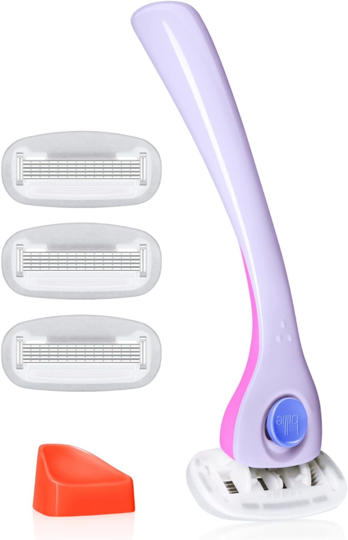 HotBillie Razors for Women Shave Kit – Women’s Razor + 4 x 5-Blade Razor Refills + Magnetic Holder – Cool Blue