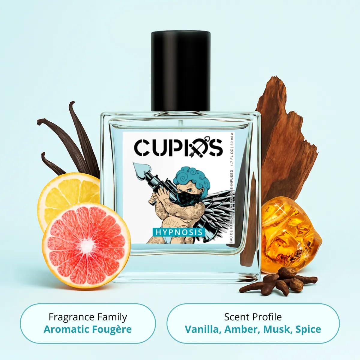 Hot Cupids Original Hypnosis 2.0 Eau de Parfum Pheromone Cologne for Men – Long-Lasting Fresh Fragrance, 50ml