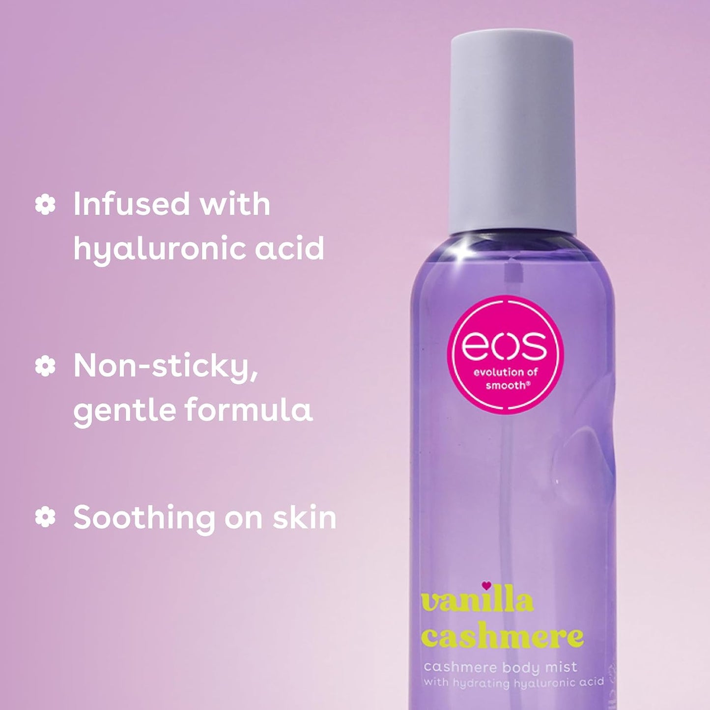 Hoteos Cashmere Body Mist, Vanilla Cashmere, soft musk, cozy caramel, hair mist, body spray for women, moisturizing, hyaluronic acid, body spray, vegan, cruelty-free, 6 fl oz