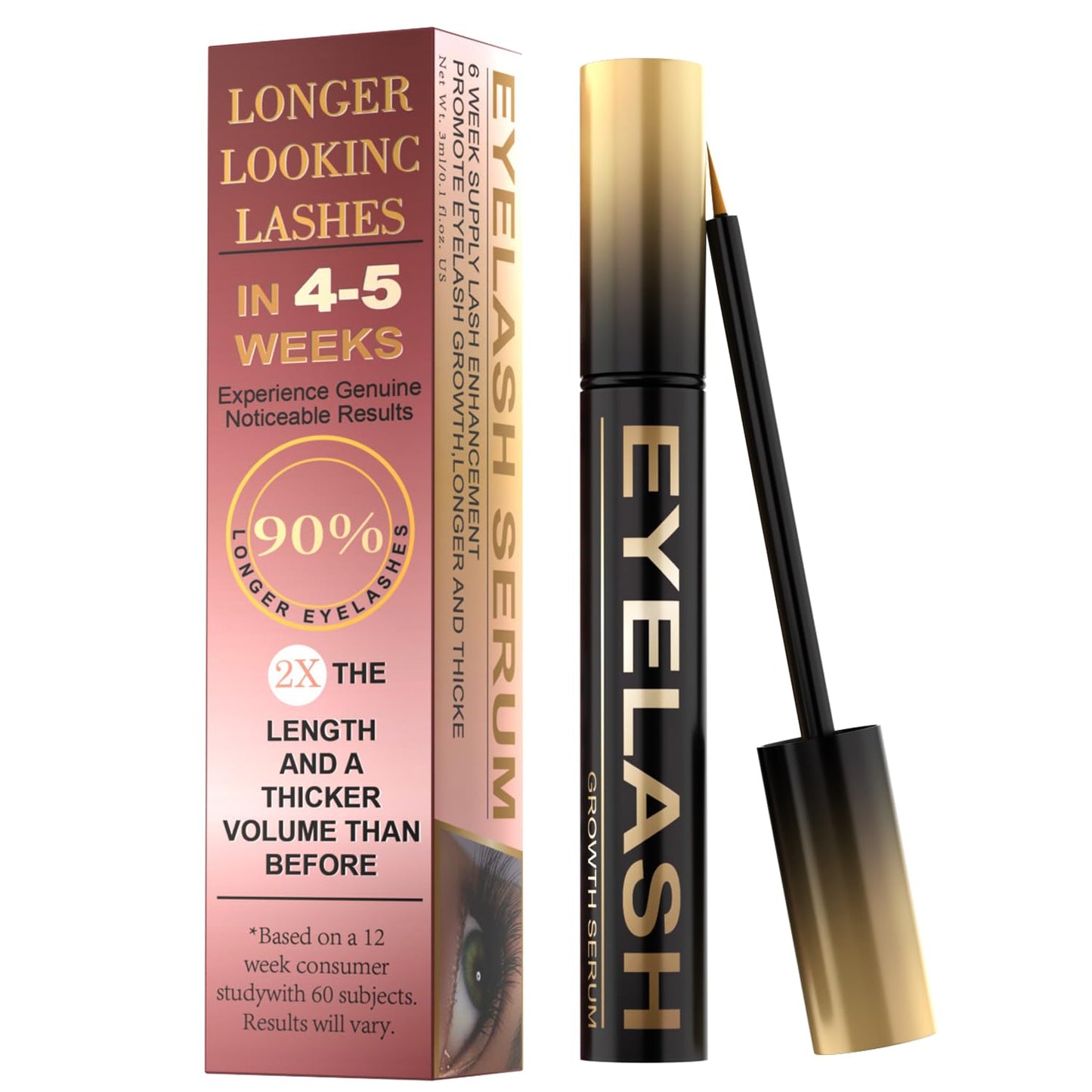 HotLash Serum for Eyelash Growth, Premium Lash Enhancing Serum with Advanced Formula Volumizing Longer Fuller and Thicker Looking Lashes, Eyelash Growth for Sensitive Eyes (5 mL)