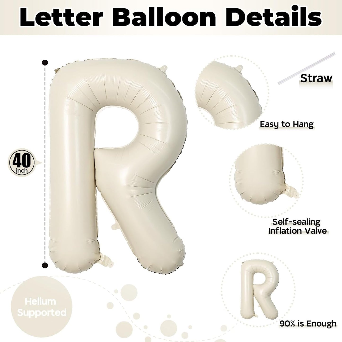 Hot40 Inch Beige BRIDE Balloons Bachelorette for Bridal Shower, Cream White Sand Bride Mylar Foil Banner Letter Sign, Bridal Balloon Banner for Wedding Engagement Bride To Be Party Favors Decorations