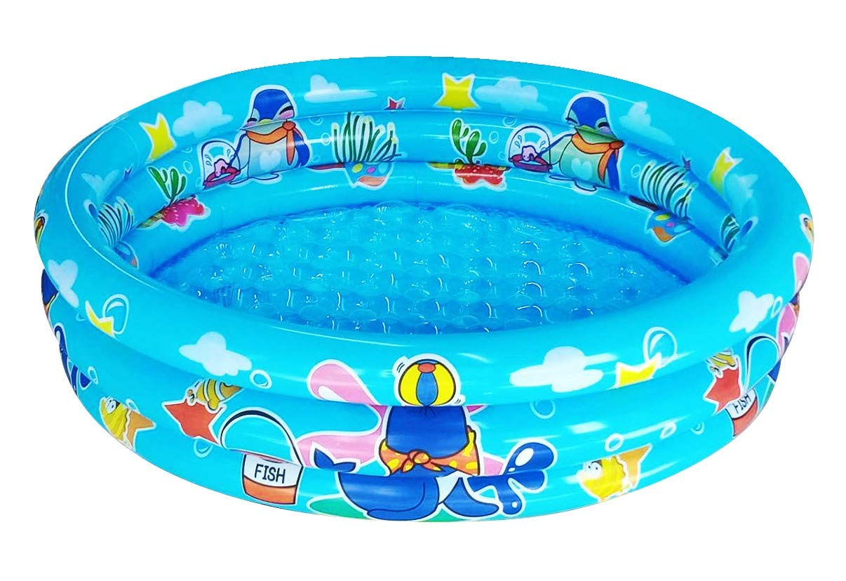 Hot3 Rings Kiddie Pool for Toddler, 48”X12”，Kids Swimming Pool, Inflatable Baby Ball Pit Pool, Small Infant Pool (Blue)
