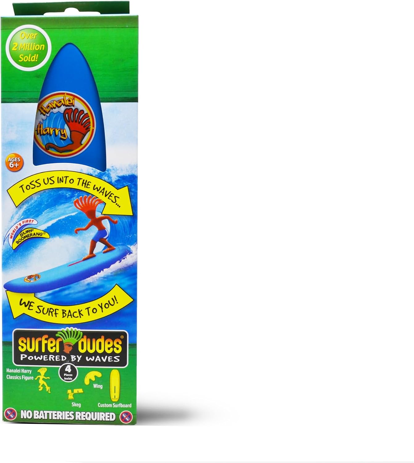 Hot Surfer Dudes Classics Wave Powered Mini-Surfer and Surfboard Toy - Hanalei Harry
