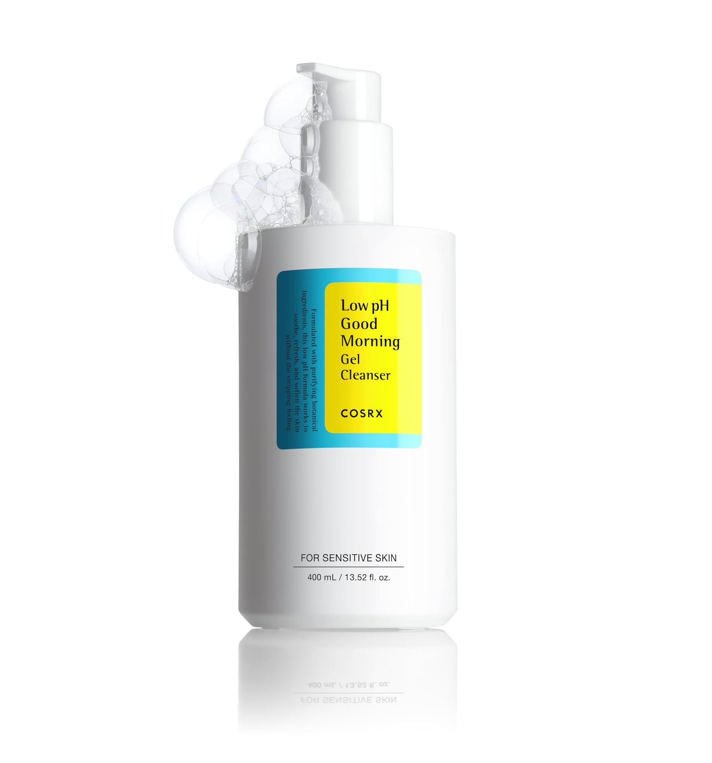 HotCOSRX Low pH Good Morning Gel Face Cleanser, 5.07 fl oz, BHA Face Wash, Daily Mild Face Cleanser for Sensitive Skin, PH Balancing, Korean Skin Care, Korean Face Wash