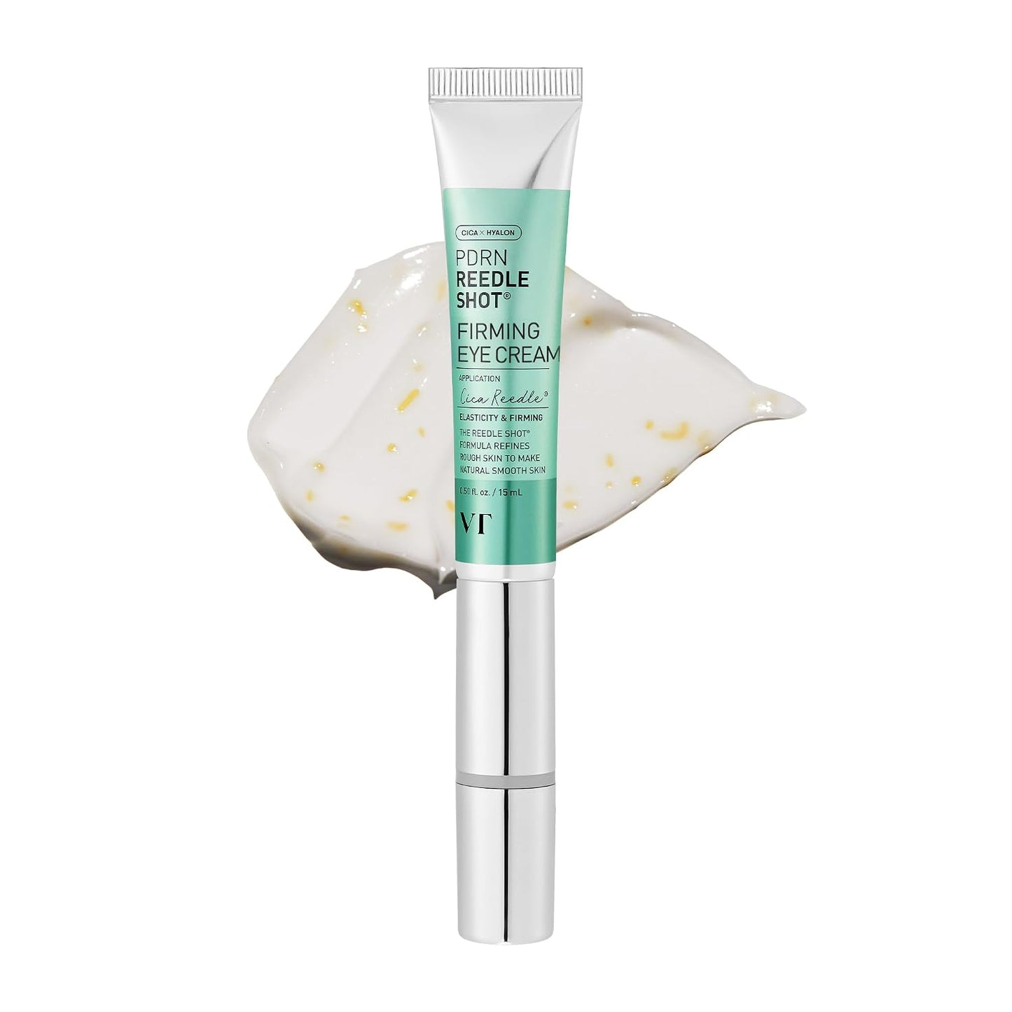 HotVT COSMETICS PDRN Reedle Shot Eye Cream, Vibrating Eye Applicator for Puffy Eyes, Dark Circles & Under Eye Bags, Firming & Wrinkle Care with PDRN Collagen, Korean Skincare, 0.51 fl oz