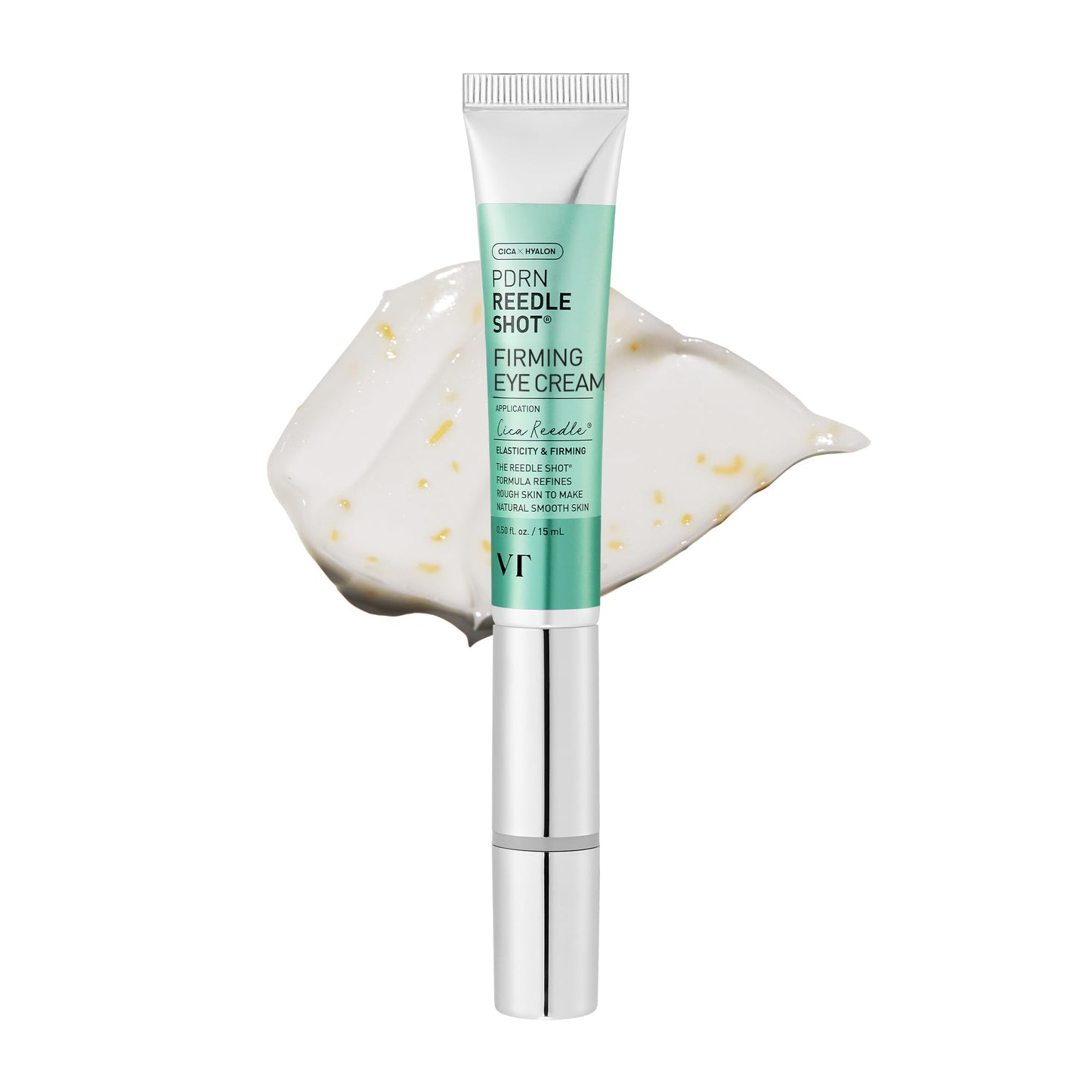 HotVT COSMETICS PDRN Reedle Shot Eye Cream, Vibrating Eye Applicator for Puffy Eyes, Dark Circles & Under Eye Bags, Firming & Wrinkle Care with PDRN Collagen, Korean Skincare, 0.51 fl oz