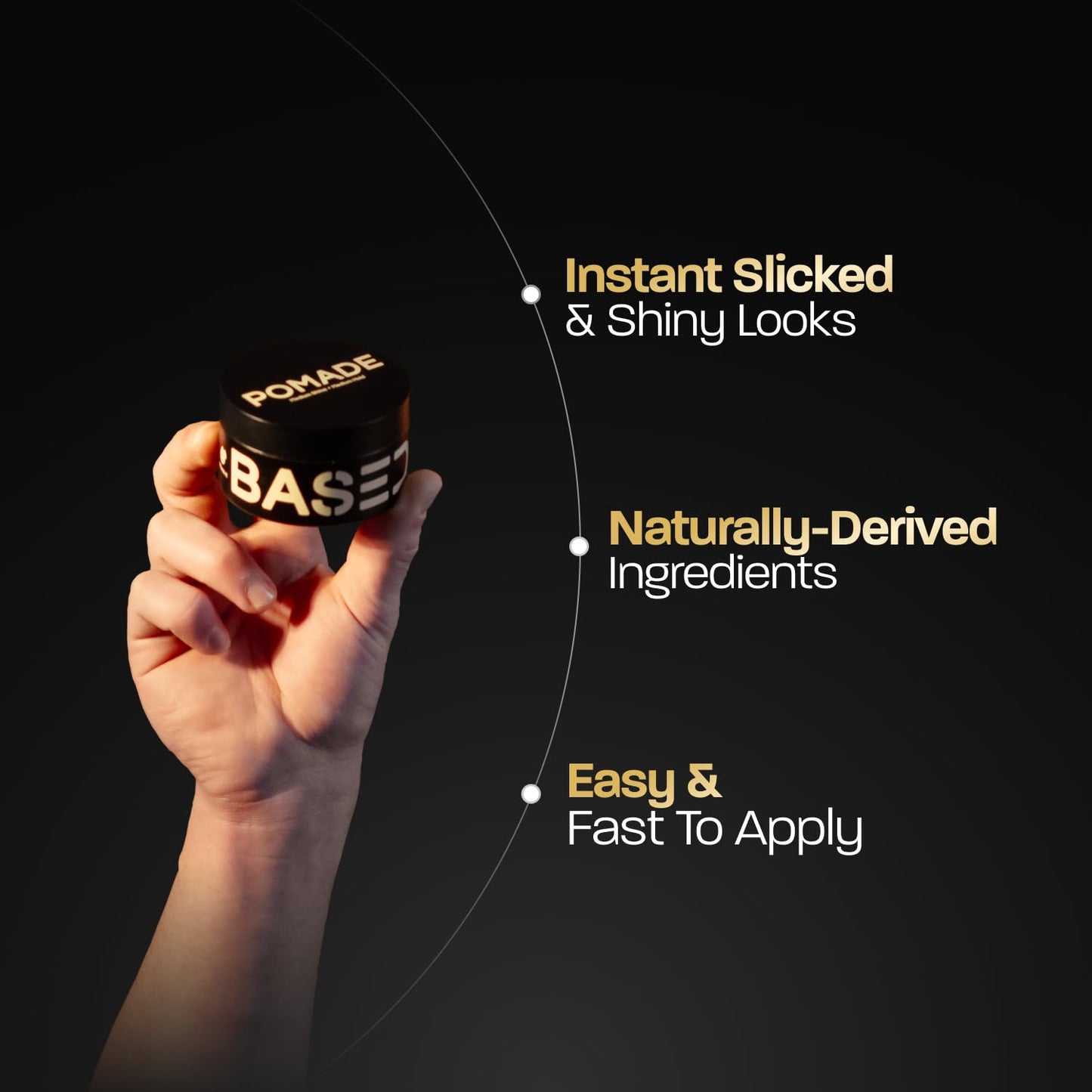 HotBASED Pomade for Men, Quality Hair Care with Medium Hold, Natural Shine & Fragrance, Easy to Apply & Great for All Hair Types, Hydrating and Nourishing Pomade (3 Oz Pack of 1)