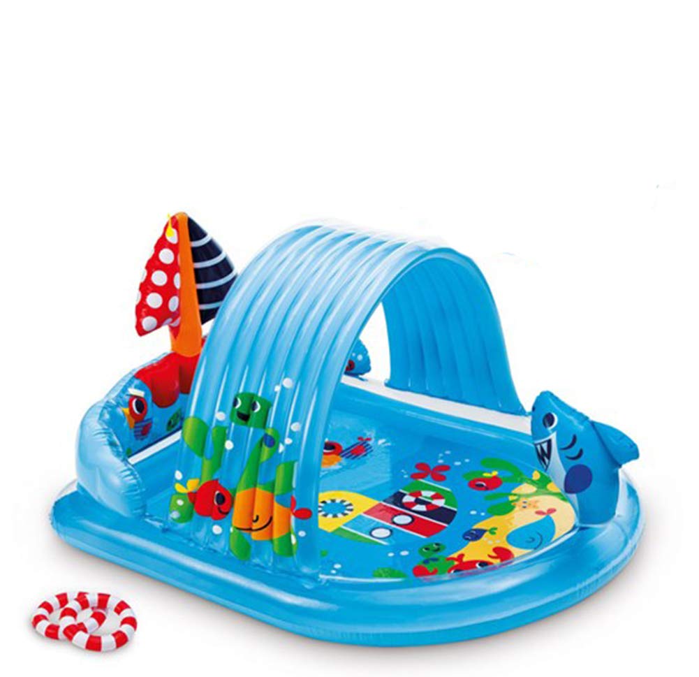Hot INTEX Gator Inflatable Kiddie Pool: Inflatable Kids Pool with Water Sprayer and Slide – Splash Pad – 79" x 67" x 33" – Ages 3+
