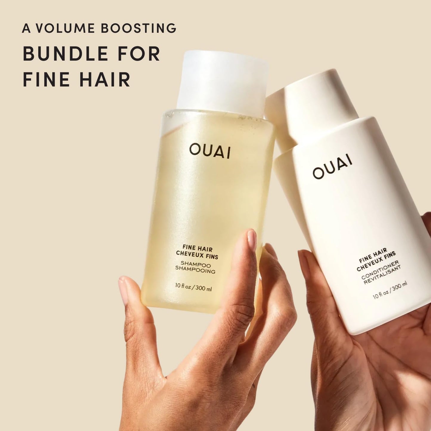 HotOUAI Fine Shampoo and Conditioner Set - Sulfate Free Shampoo and Conditioner for Women & Men - Made with Keratin, Marshmallow Root, Shea Butter & Avocado Oil - Free of Parabens & Phthalates (10 Fl Oz)