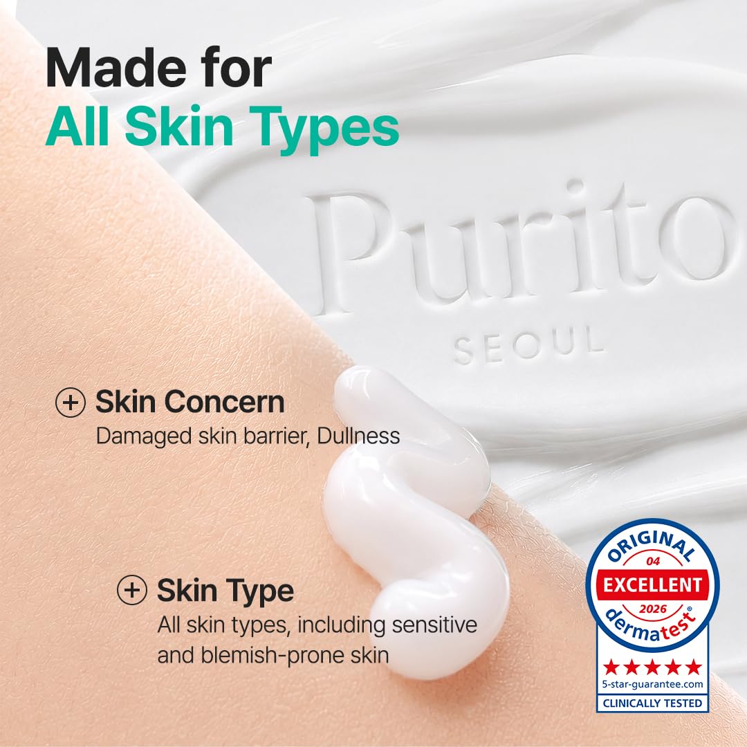 HotPURITO Panthenol 10% Barrier Cream | Face Moisturizer for Skin Barrier Repair | All skin types, sensitive and blemish-prone skin | Non-Comedogenic, Vegan | Korean Skincare, 100mL, 3.38 fl.oz