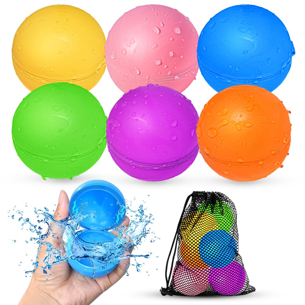 Hot12Pcs Reusable Water Balloons, Pool Beach water Toys for Boys and Girls, Outdoor Summer Toys for Kids Ages 3-12