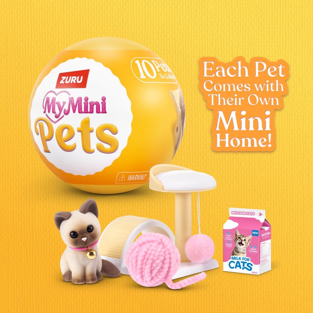 Hot My Mini Pet Series 1 by ZURU – Collectible Mystery Capsule with Miniature Pet, Home, & Accessories, UNbox Adorable Critters & Playscape for Girls & Collectors.