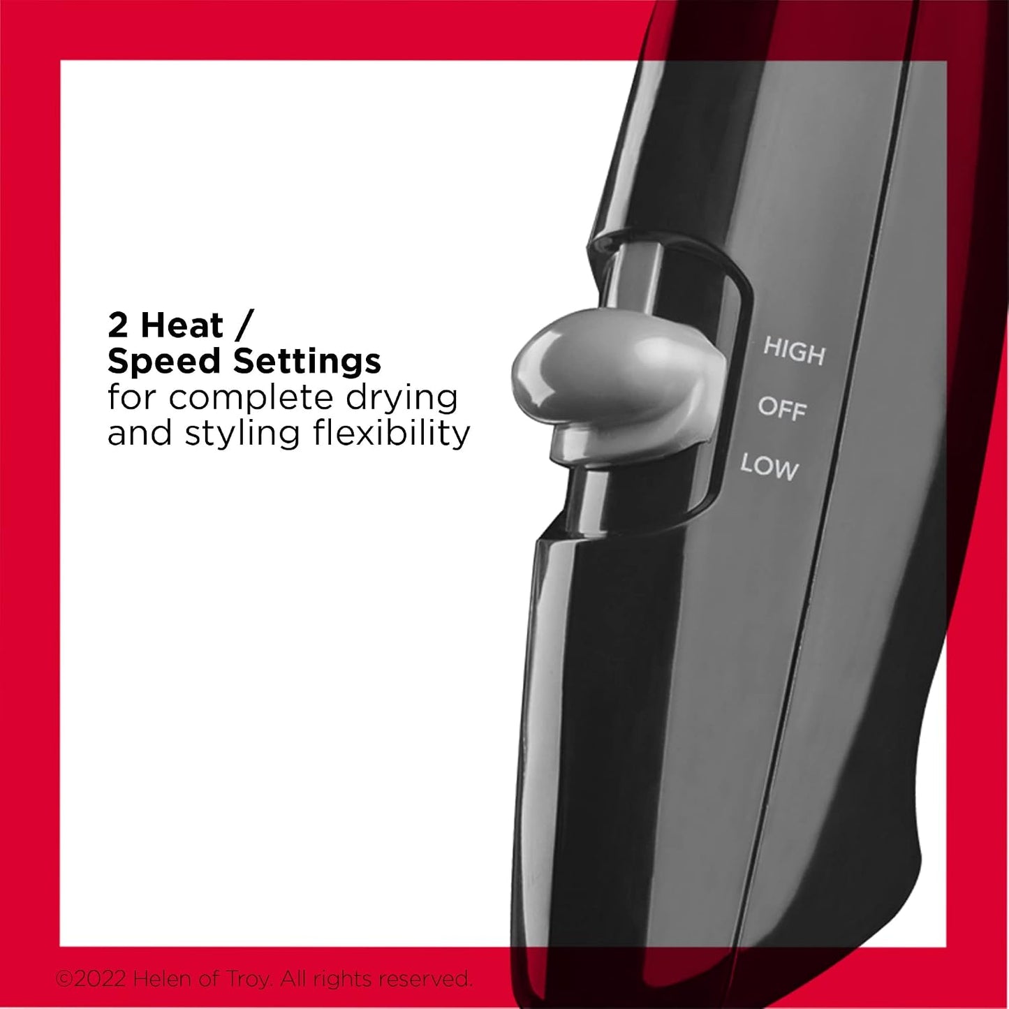 HotRevlon Compact Hair Dryer | 1875W Lightweight Design, Perfect for Travel, (Black)