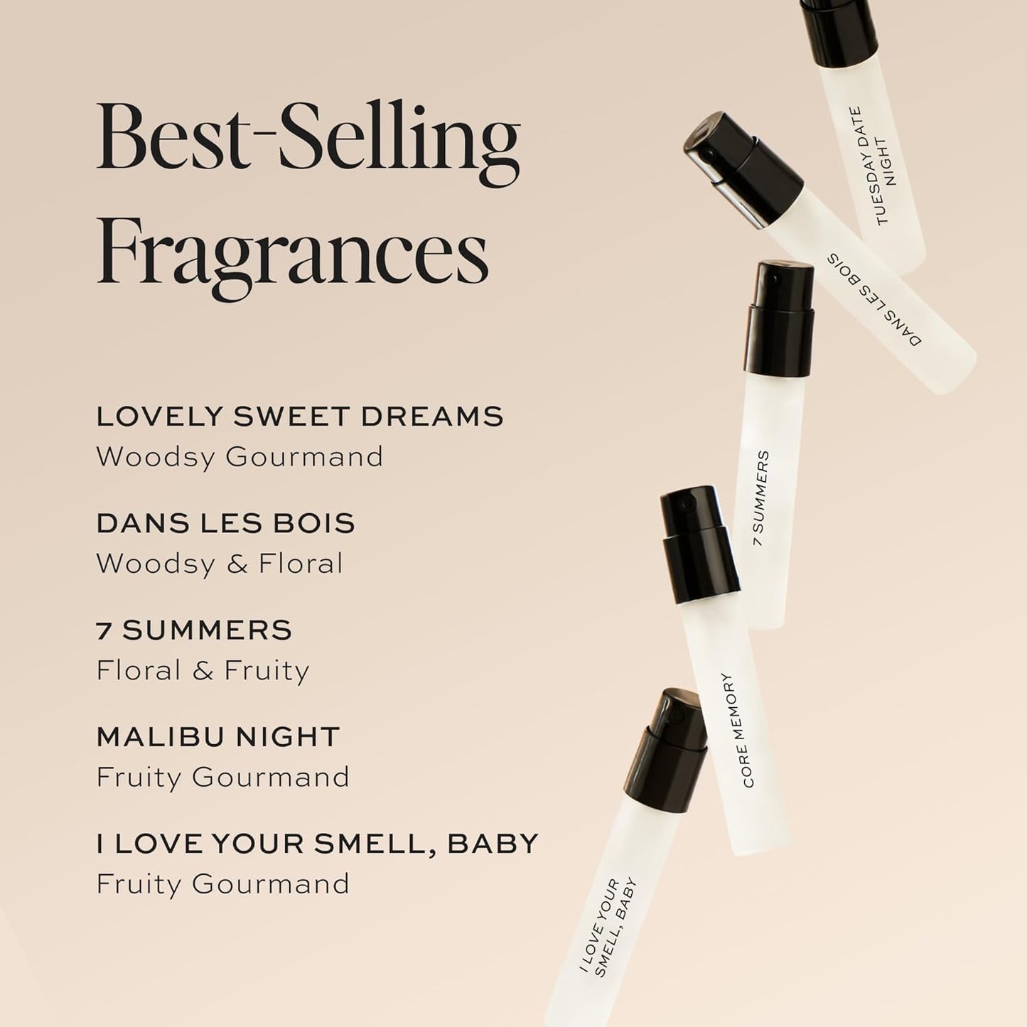 Hot DIME Beauty Perfume Sampler Kit - Set of 5 Travel Size Perfumes for Women, Clean Fragrance Discovery Set, Eau de Toilette with Organic Sugar Cane Alcohol, Vegan, 5 x 2 ml