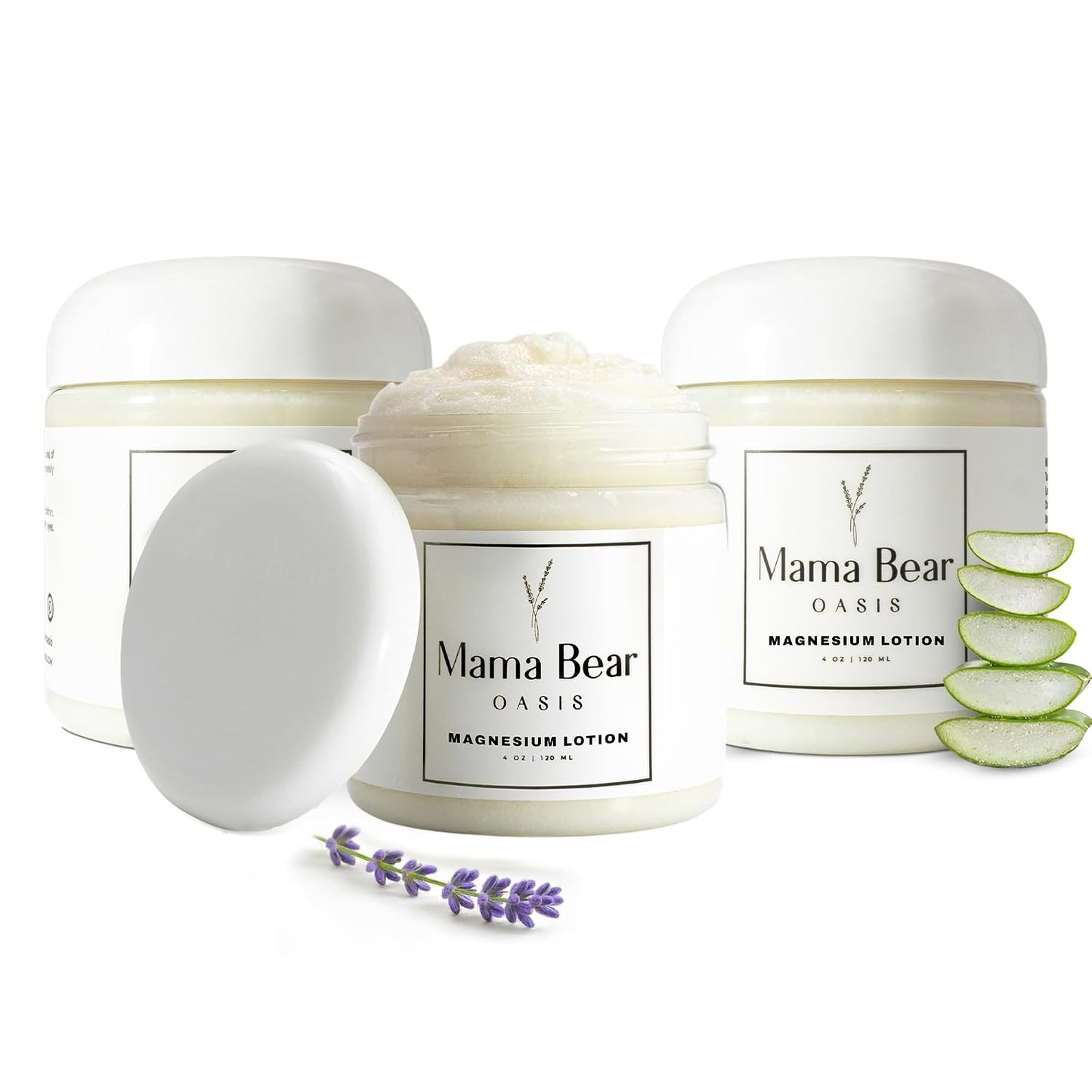HotMama Bear Oasis Lotion - Magnesium Cream - Lavender Magnesium Lotion for Foot, Hands, Legs, Toes Includes Arnica, Vitamin B6, Aloe Vera, MSM (Pack of 2)