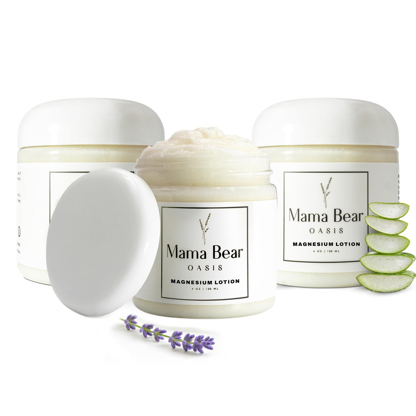 HotMama Bear Oasis Lotion - Magnesium Cream - Lavender Magnesium Lotion for Foot, Hands, Legs, Toes Includes Arnica, Vitamin B6, Aloe Vera, MSM (Pack of 2)