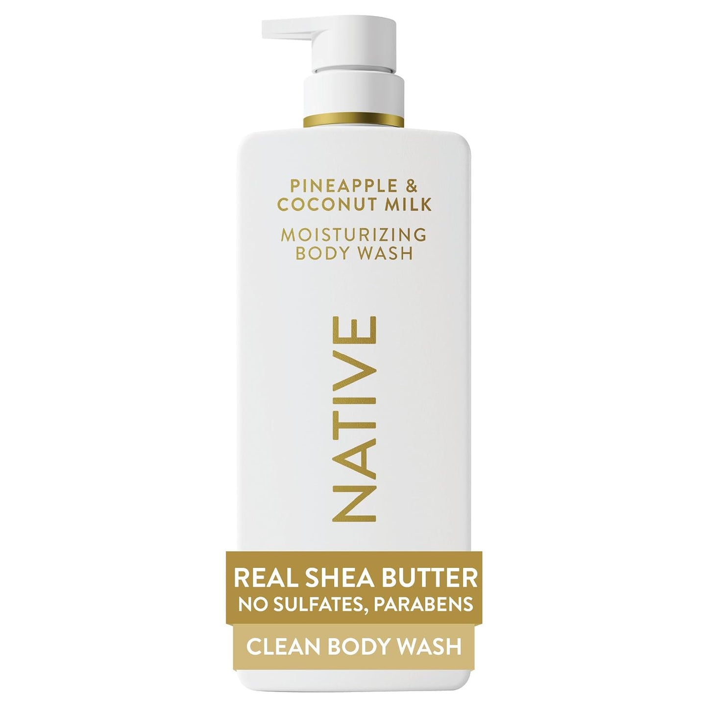HotNative Moisturizing Body Wash, Clean & Gentle 24-Hour Hydration with Shea Butter, for Sensitive & Dry Skin, for Women & Men, Sulfate-free, Paraben-free, Pineapple & Coconut Milk, 22 fl oz
