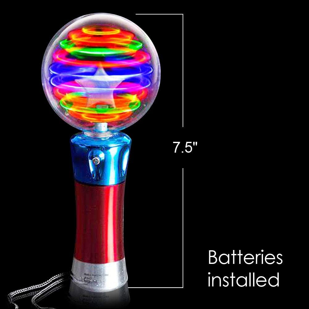 Hot ArtCreativity Spinning Light Up Toy Wand – Magic Ball with LED Lights, Sensory Spinner for Kids, Party Favors & Classroom Prizes, Autism-Friendly Gift
