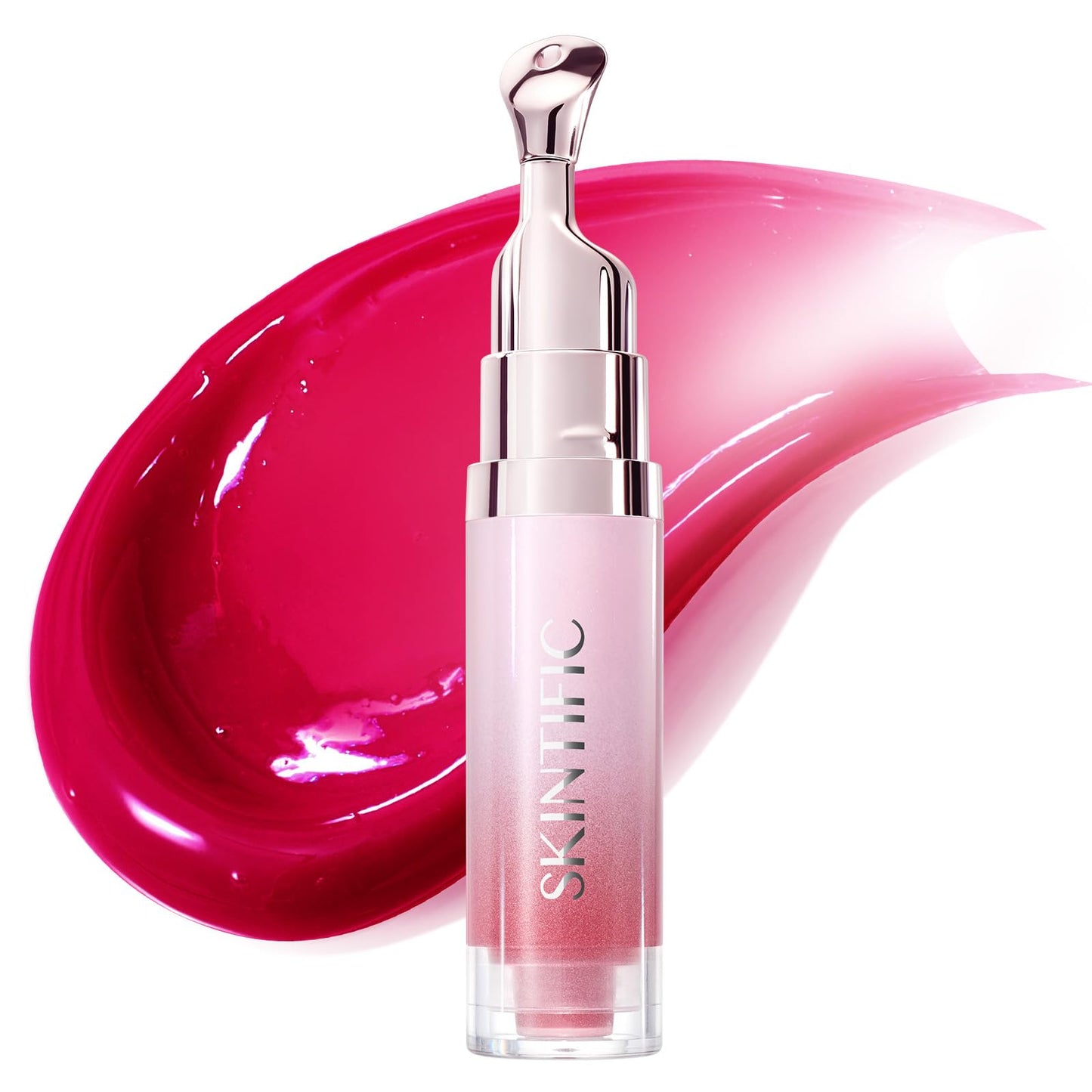 HotSKINTIFIC Brightening Lip Serum, Hydrating & Plumping (00 Clear) | Tinted Lip Gloss with Peptide, Moisturizing Lip Balm with Polypeptides & Squalane for Glossy Sheer, Smooth Lips