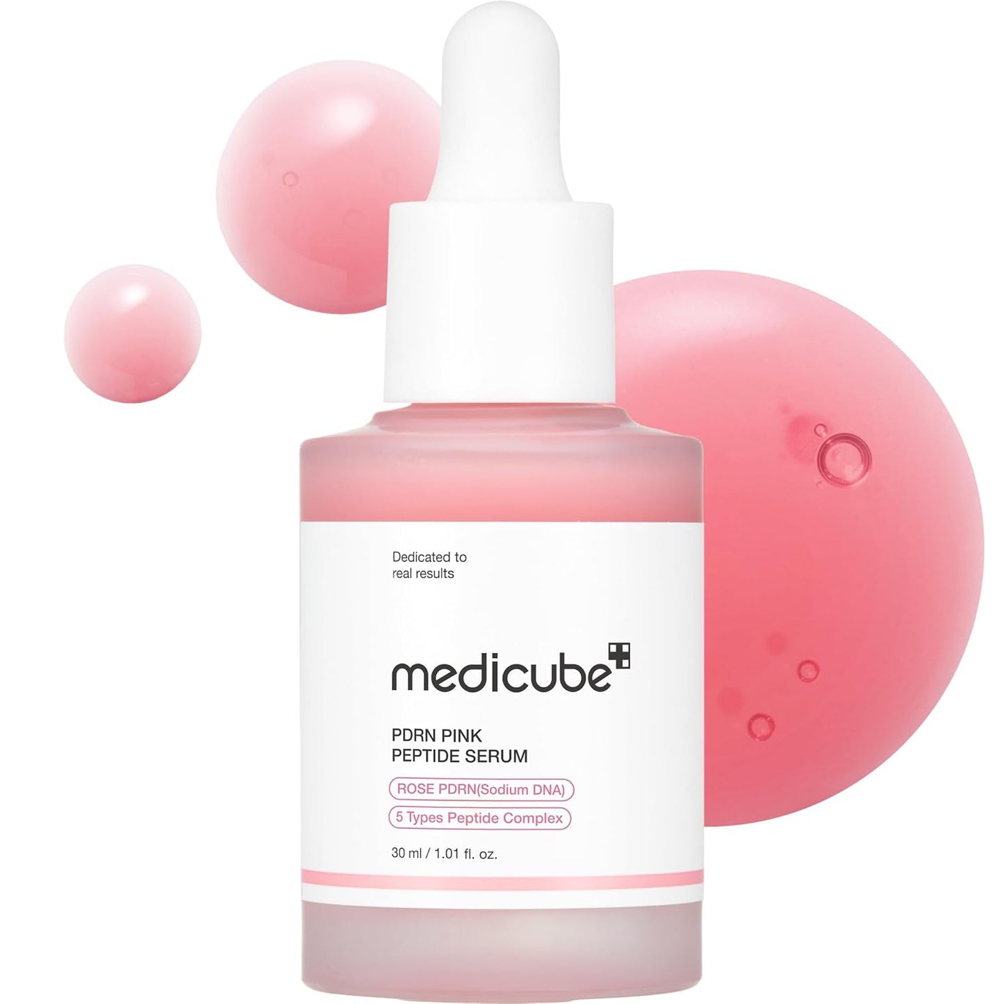 Hotmedicube PDRN Pink Peptide Serum with Rose PDRN | Vegan Pink Glow Serum with Peptides & Niacinamide for Hydration & Firm-Looking Skin | Uneven Tone Care | Korean Skincare, 1.01 fl. Oz