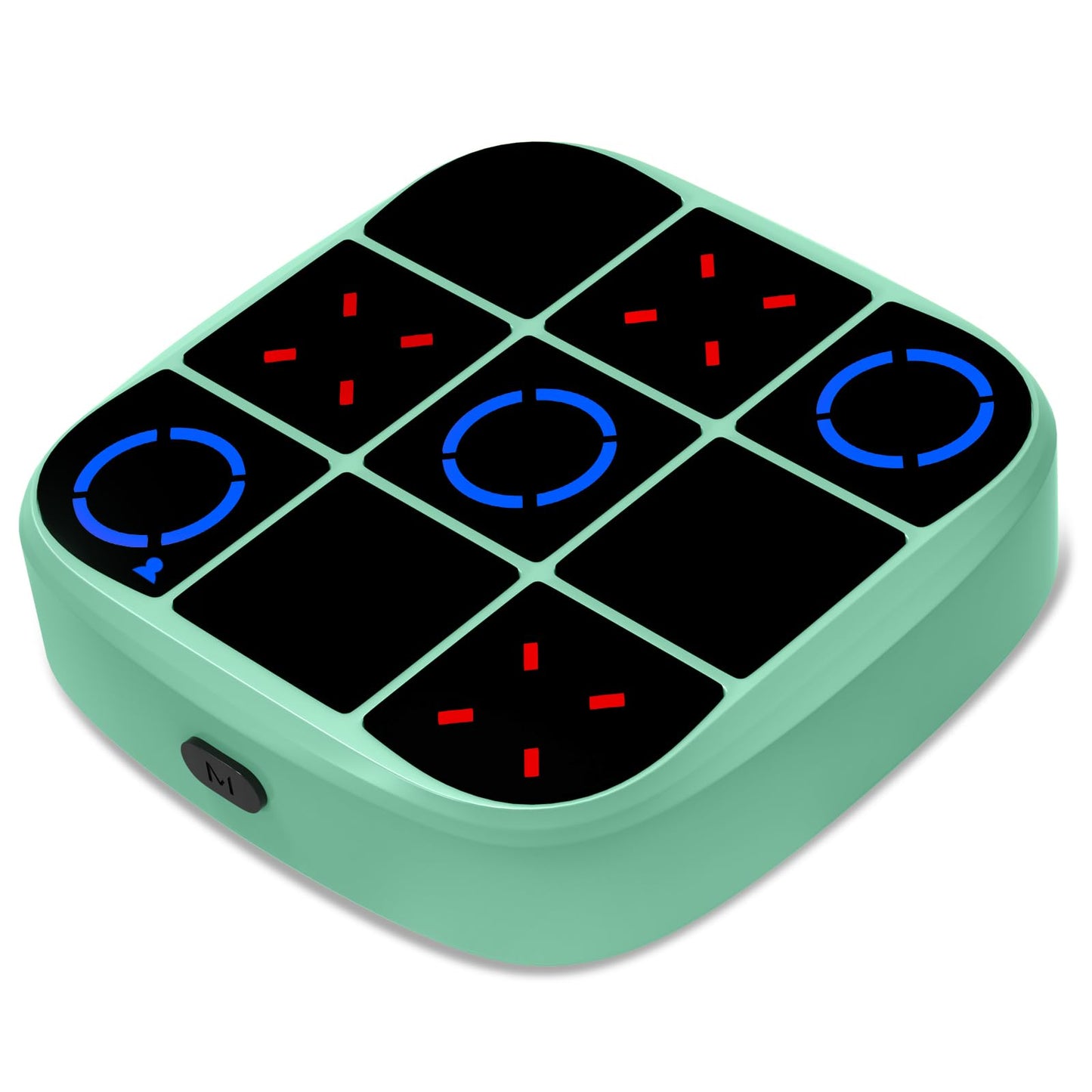 HotTic-Tac-Toe Bolt Game, 4-in-1 Handheld Puzzle Games Console, Electronic Tic-Tac-Toe Game for Educational and Memory Growth, Portable Travel Games for Car Ride, Board Games for Kids and Adults (Cyan)