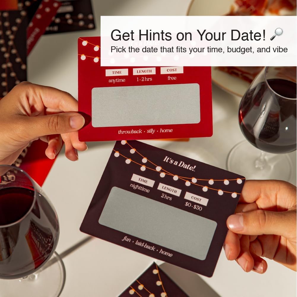 Hot It's a Date!, 40 Fun and Romantic Scratch Off Date Night Ideas for Him, Her, Girlfriend, Boyfriend, Wife, Husband & Couples, Valentine's Gift for Men and Women