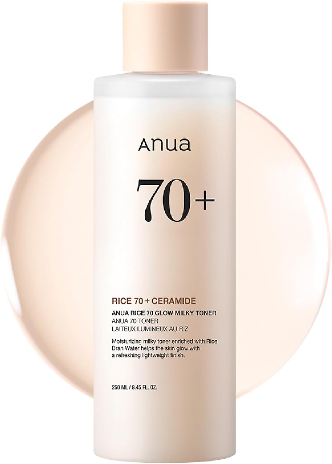 HotAnua Rice 70 Glow Milky Toner, Glass & Dewy Skin, Hydrating & Barrier Care, Rice Water, Niacinamide, Ceramides, All Skin Types, Fragrance-Free, Non Comedogenic, Korean Skincare, 8.45 fl.oz.