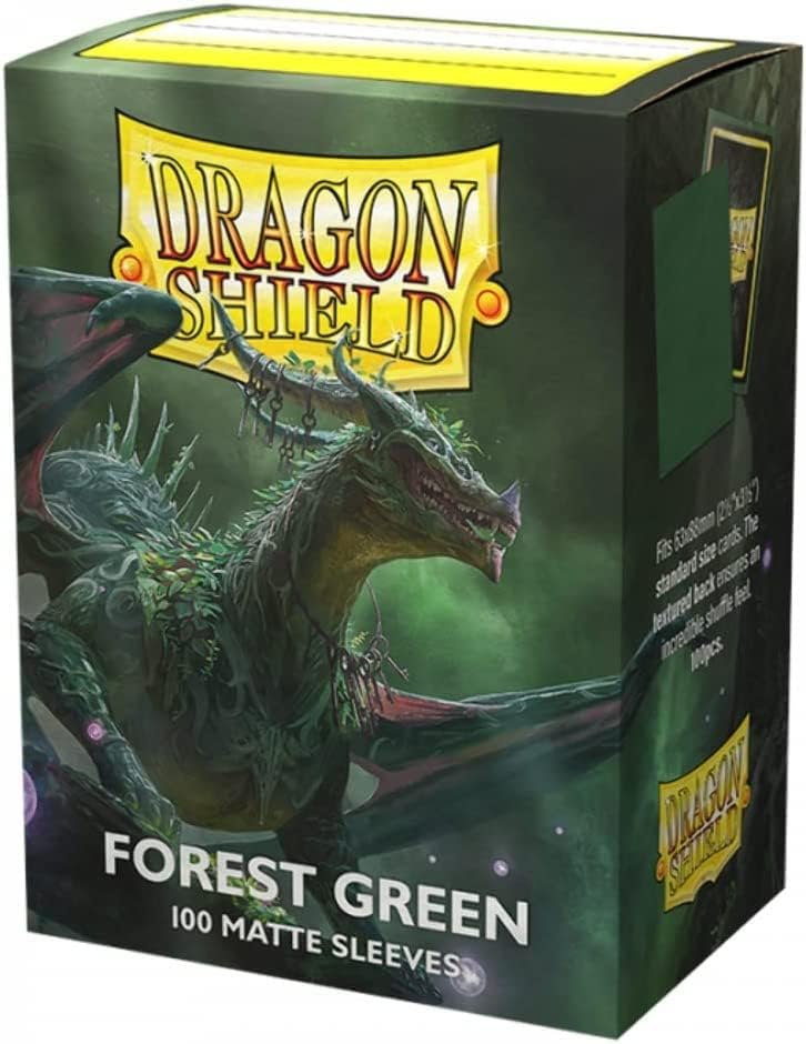 Hot Dragon Shield | Standard Size Card Matte Sleeves | 100 CT - Smooth & Tough Premium TCG Sleeves | Compatible with Pokemon, Flesh & Blood, One Piece & Magic the Gathering | Forest Green