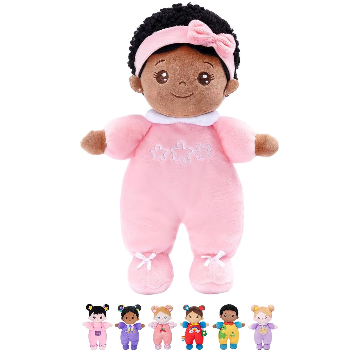 Hot OUOZZZ Soft Plush Baby Doll 10" Tulip Pink Snuggle Buddy | First Birthday Toys for 1 Year Old Girl, Ideal 1 Year Old Girl Gifts & Baby Girl Gifts, Cuddly Toy for Infants & Toddlers