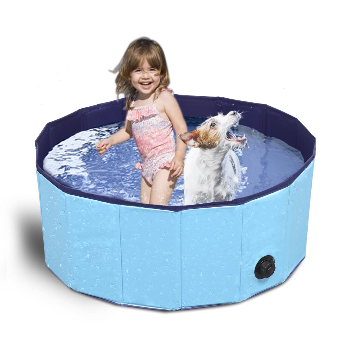 Hot Dog Pool Foldable pet Pool Dog Swimming Pool pet Swimming Pool PVC Non-Slip for All Kinds of Pets (32x8in)