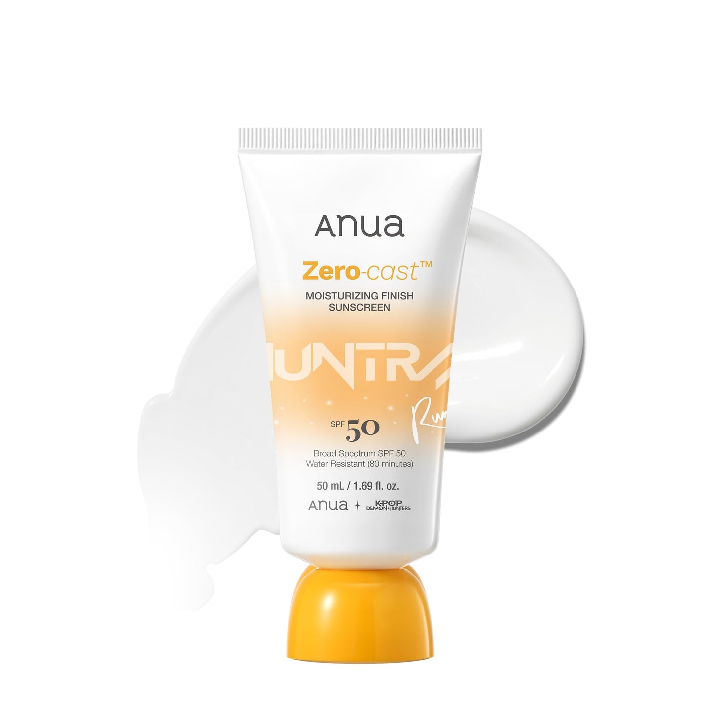 HotAnua, Zero-Cast Moisturizing Sunscreen SPF 50, Glow Natural Sunscreen for face, No White Cast, Hyaluronic Acid, Niacinamide, Oil-Free, Korean Skincare, 1.69 fl oz