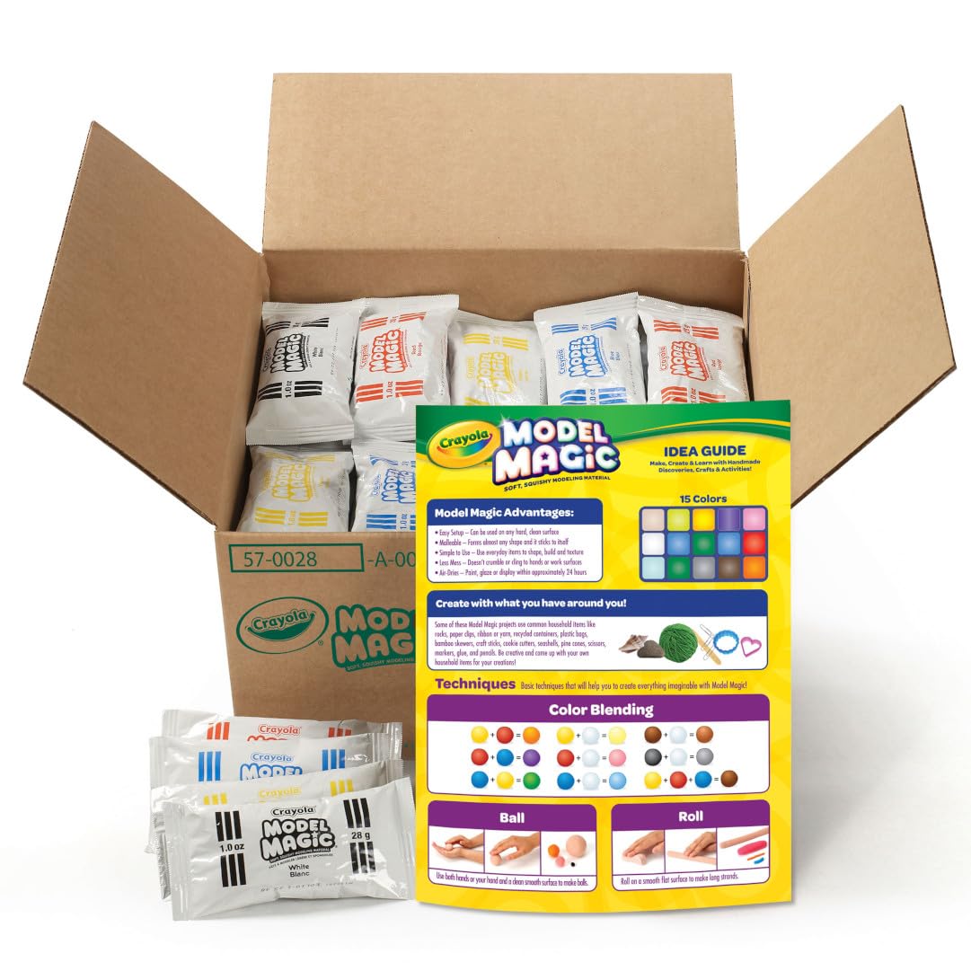HotCrayola Model Magic - White (75ct), 1oz Modeling Air Dry Clay Alternative, Teacher Classroom Must Haves, Bulk School Supplies for Kids, 3+