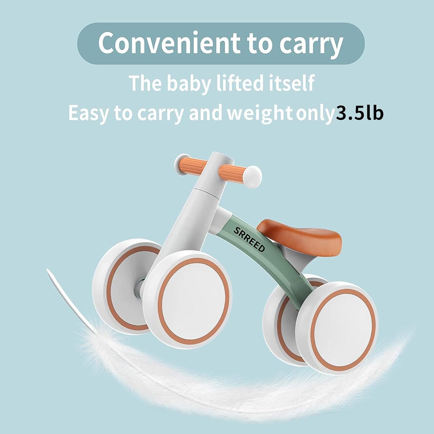 HotSEREED Baby Balance Bike for 1 Year Old Boys Girls 12-24 Month Toddler Balance Bike, 4 Wheels Toddler First Bike, First Birthday Gifts