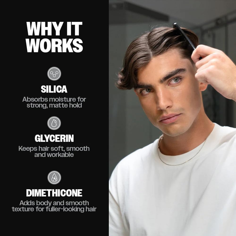 HotSlick Gorilla Hair Styling Powder for Men, Texture Powder 0.70 oz (20g) | Matte texturizing powder for volume, root lift, no shine and lightweight hold