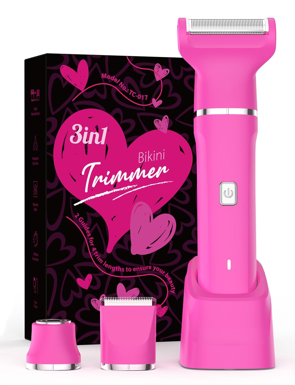 HotRisina Bikini Trimmer for Women - Painless Electric Razors for Silk Skin,Cordless Body Shaver with Ceramic Blade, Replaceable Lady Razor, IPX7 Waterproof & Easy Cleaning, Birthday Gifts for Women