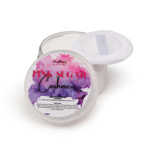 Hot Pink Sugar Cashmere Dusting Powder for Women, 4oz Jar | Talc Free Body Formula, Soft Scented Skin Care, Gentle Powder for Daily Freshness, Includes Puff Application