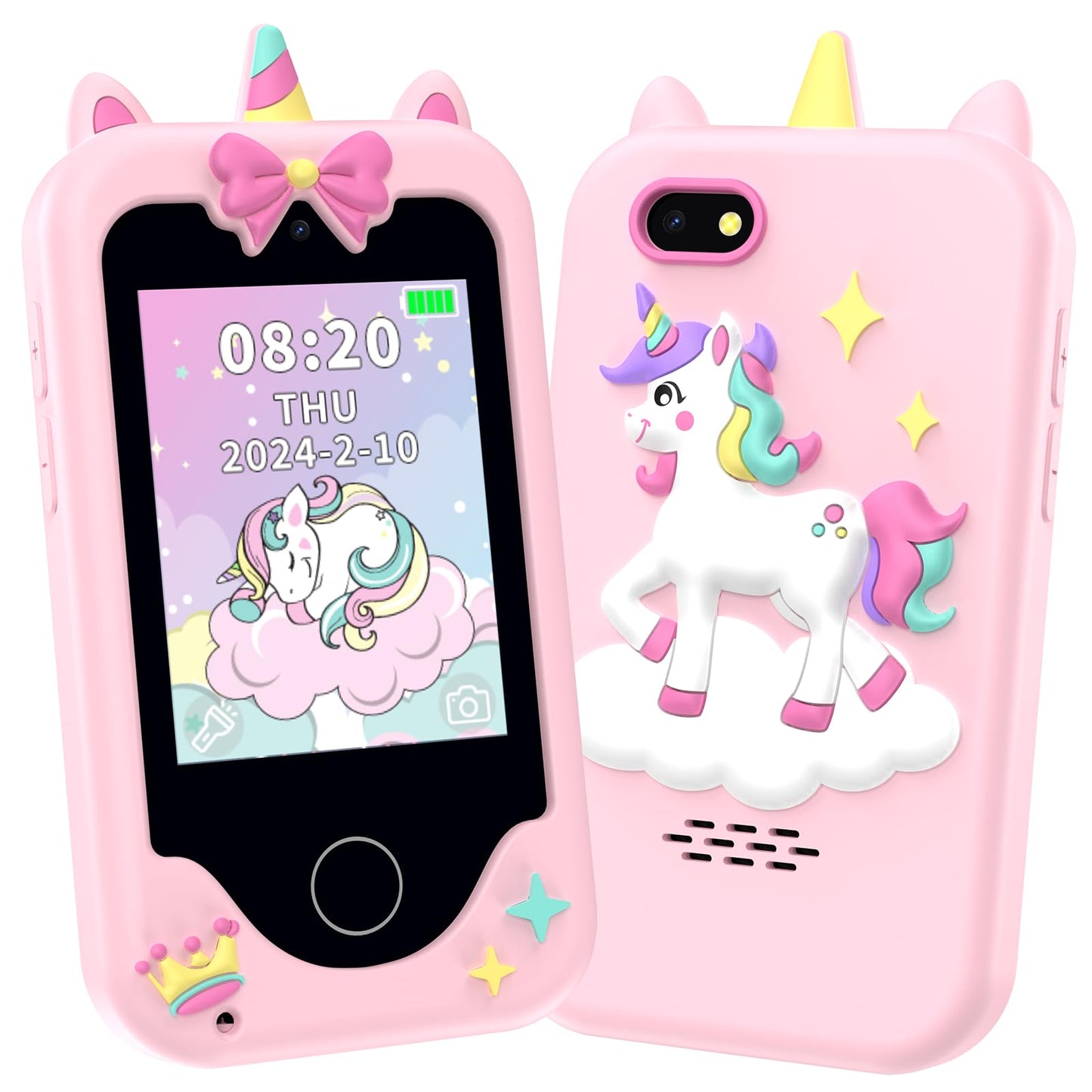 Hot Kids Smart Phone for Girls, Christmas Birthday Gifts for Girls Age 3-10 Kids Toys Cell Phone, 2.8" Touchscreen Toddler Learning Play Toy Phone with Dual Camera, Game, Music Player, 8GB Card Purple
