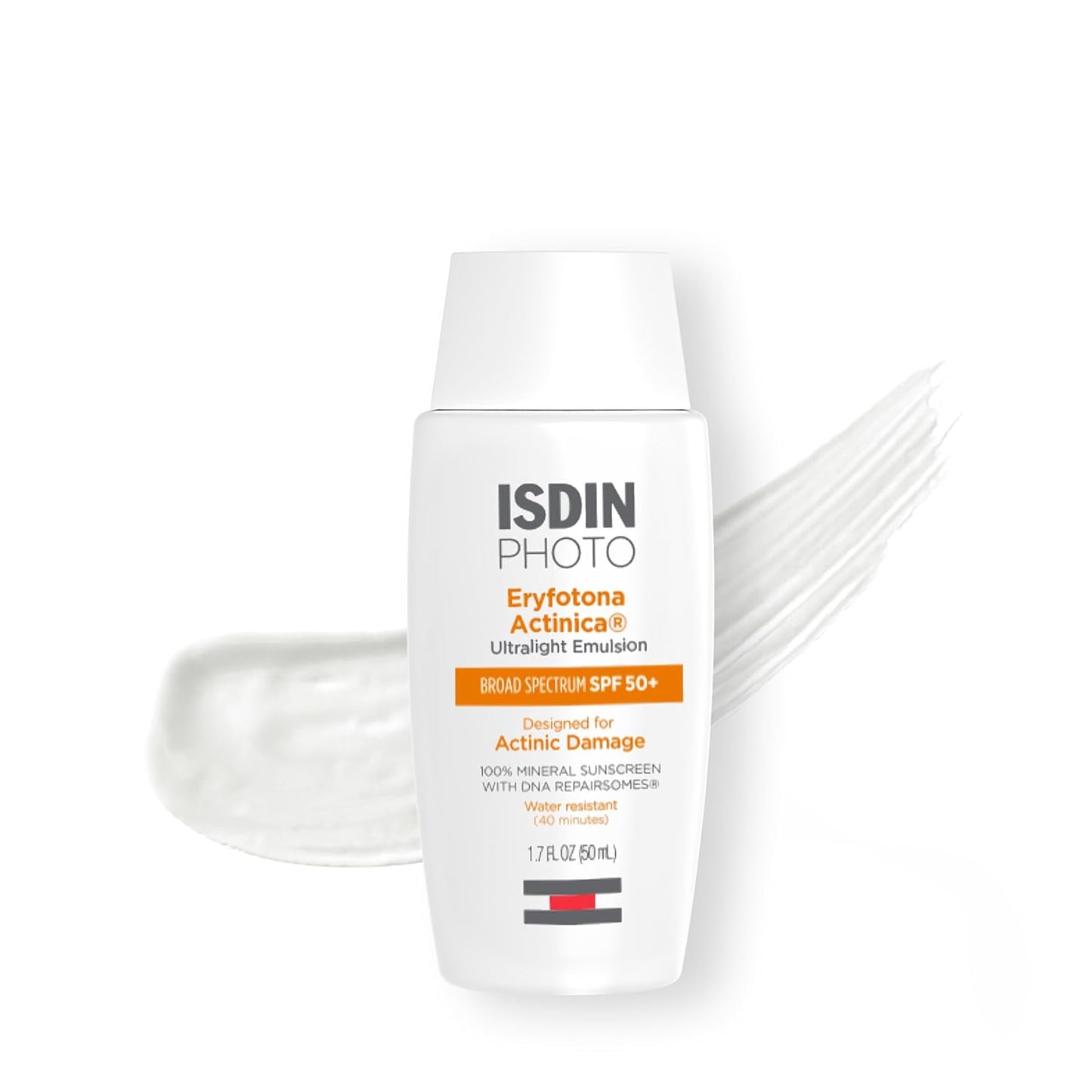 HotISDIN Eryfotona Actinica Mineral Face Sunscreen SPF 50+, No White Cast | 100% Mineral UV Filters, Zinc Oxide, Suitable for Sensitive Skin, Non-comedogenic, Dermatologist Recommended