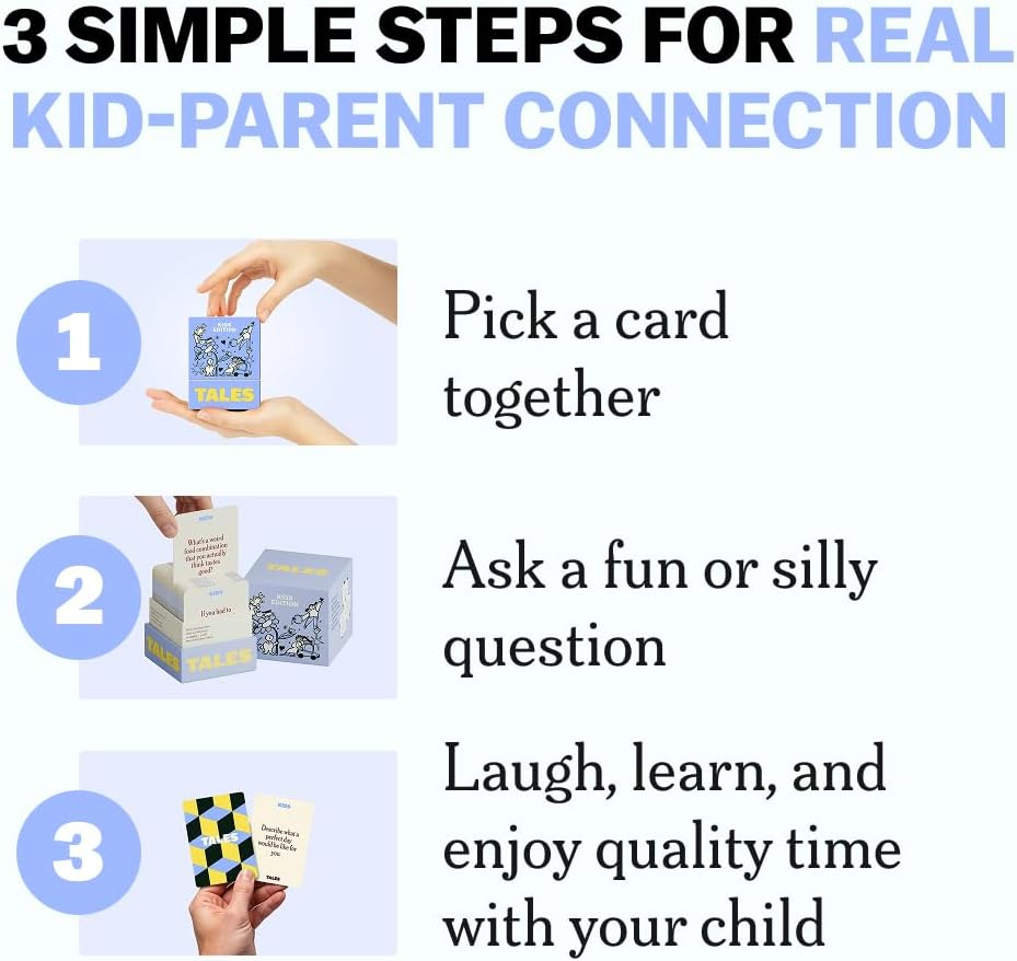 HotTALES 150 Conversation Cards, Perfect for Dinners, Road Trips, Classrooms & Game Nights, Gifts & Gatherings, Conversation Starters to Spark Creativity (Kids Edition)