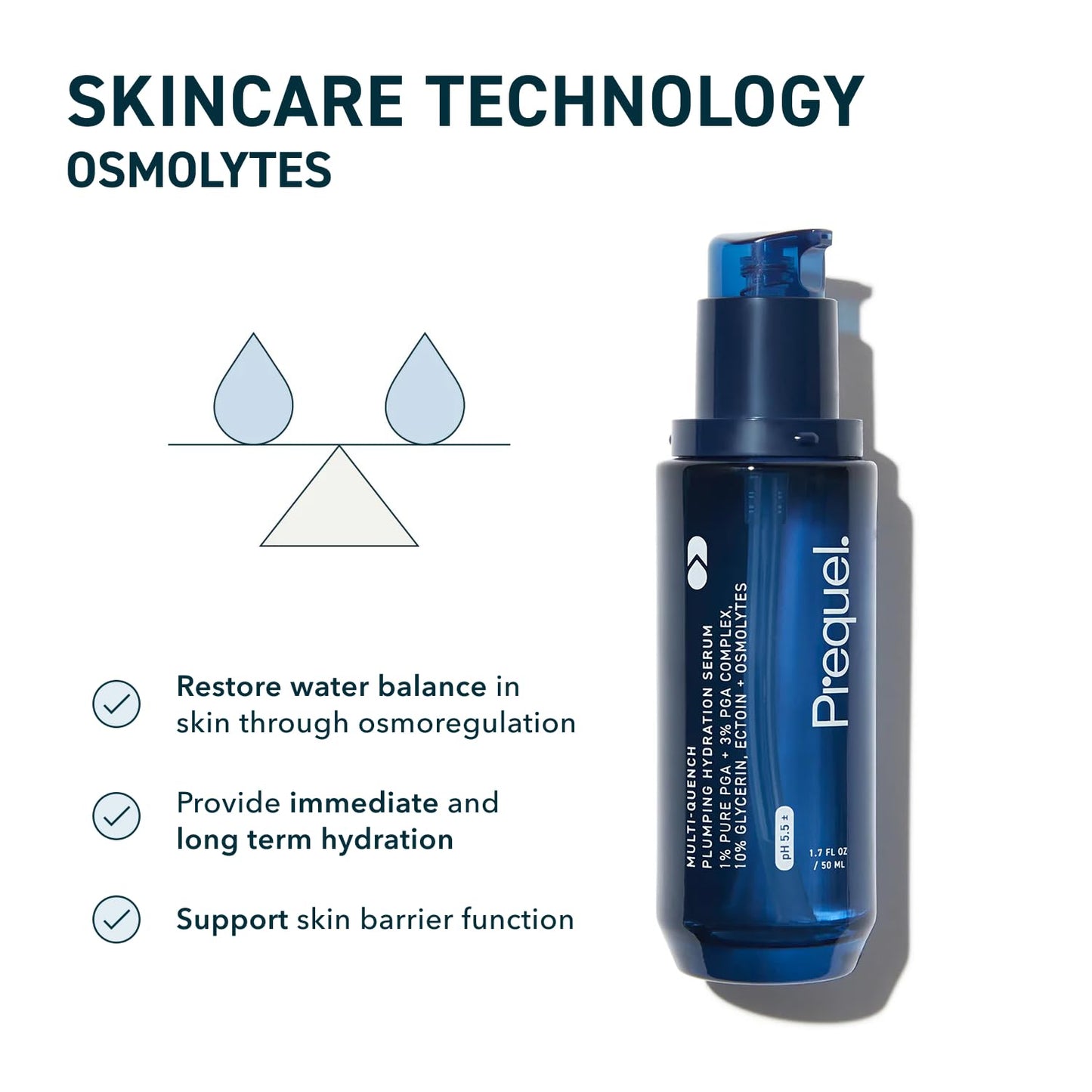 HotPrequel Skin Multi-Quench Plumping Hydration Serum for Face. Intensive Hydrating Facial Serum for Women with PGA Complex and Moisture-Binders. Deep Moisturizing for Dry and Sensitive Skin, 1.7oz