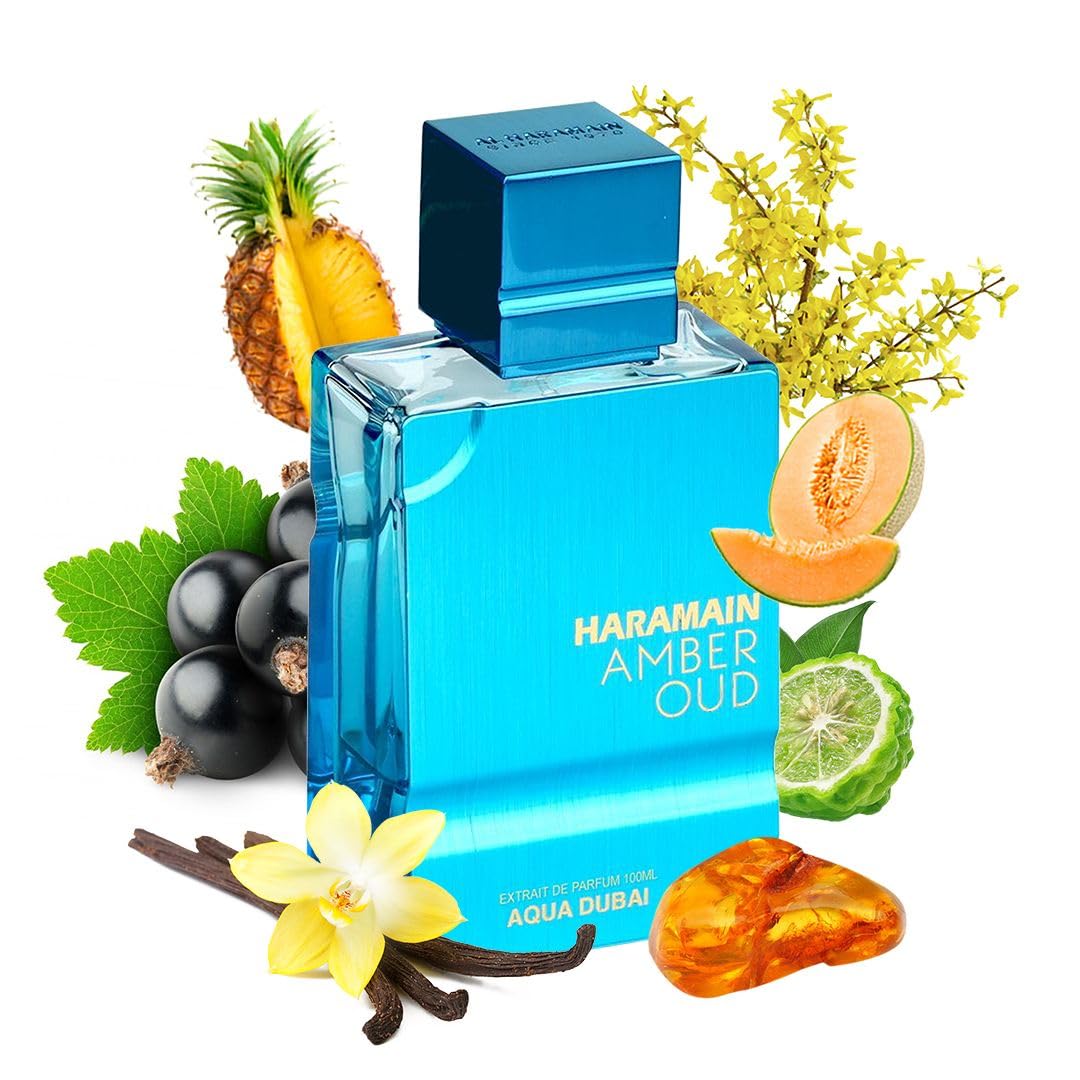 Hot Al Haramain Amber Oud - Aqua Dubai - Oud Cologne for Men - Amber Perfume for Men - Long Lasting Perfume with Bergamot, Vanilla Fragrances - 3.4oz