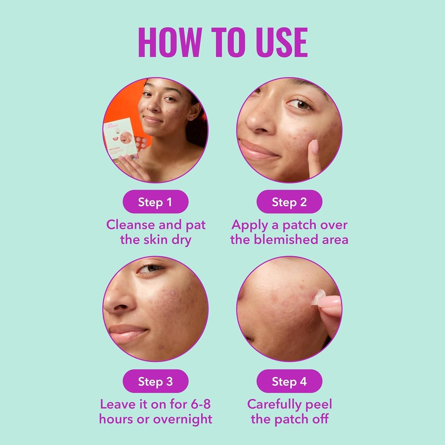 HotGood Molecules Pimple Patches for Face, 100 Pack – Ultra-Thin Hydrocolloid Patches, Invisible Under Makeup, Conceals Blemishes, Blackheads & Zits, Suitable for Acne-Prone Skin