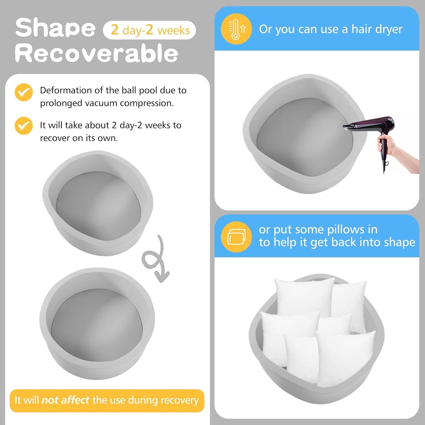Hot SHJADE Foam Ball Pit, 35.4"x 11.8" Ball Pits for Toddlers-Grey | Soft Memory Sponge Round Playpen Ball Pool for Kids, Ideal Gift for Babies, Indoor and Outdoor Game, Balls not Included