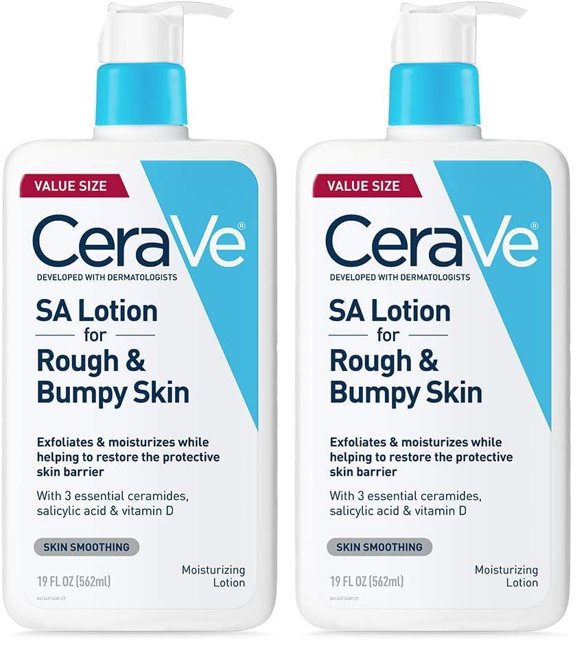 HotCeraVe SA Lotion for Rough & Bumpy Skin, Vitamin D, Hyaluronic Acid, Lactic Acid & Salicylic Acid Lotion, Fragrance Free & Allergy Tested, 8 Ounce
