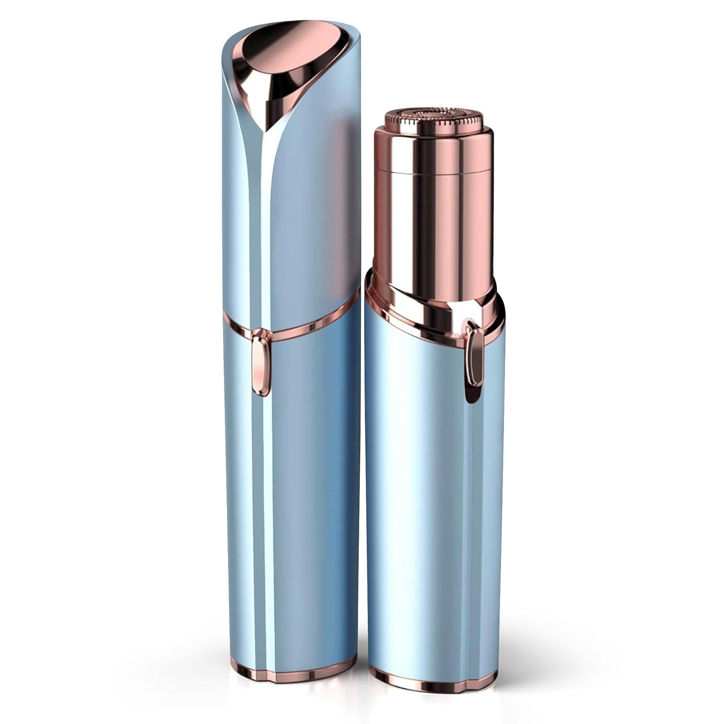 HotRechargeable Facial Hair Removal for Women - as Seen on TV Painless Face Shaver - Electric Hair Remover for Face Lips Peach Fuzz with Light (Blue)