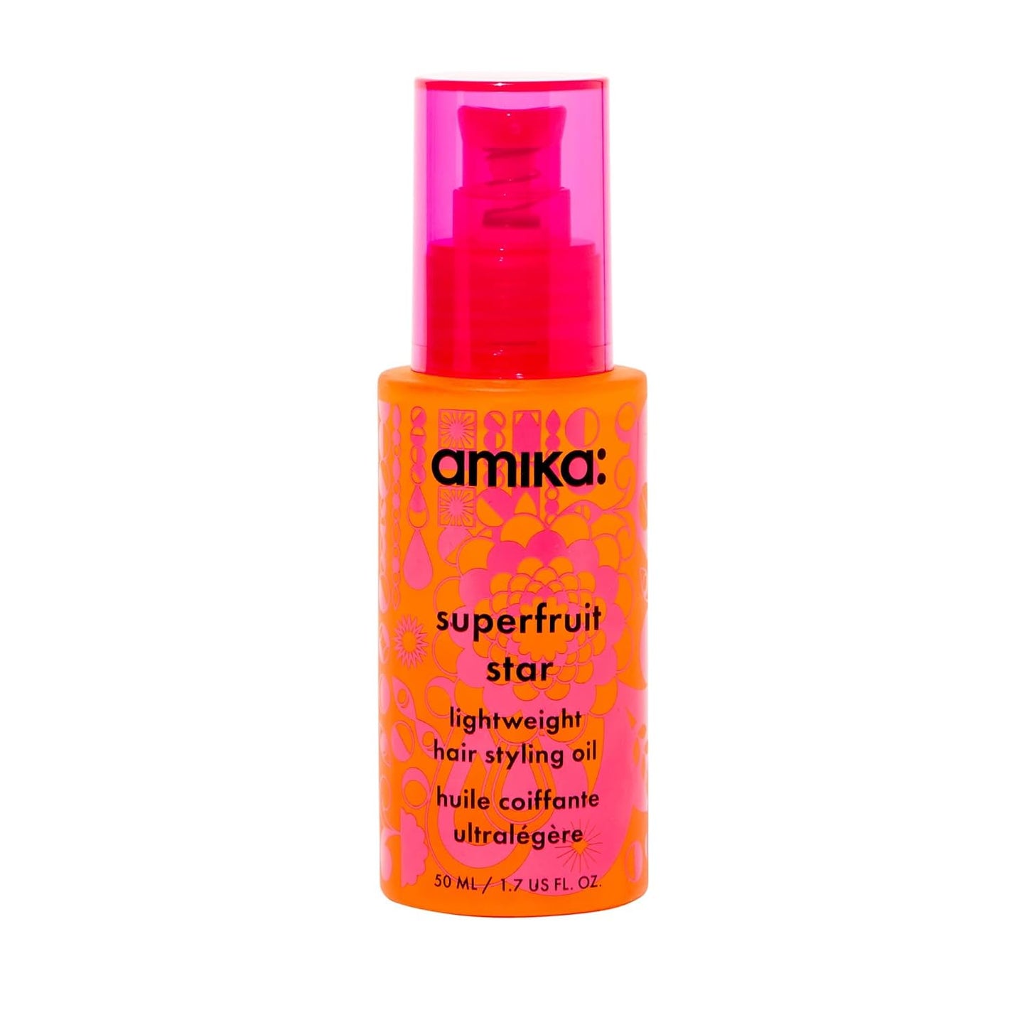 Hotamika superfruit star lightweight hair styling + heat defense oil | heat protection, strengthen + reduce breakage, smooth frizz, add glossy shine | for all hair types