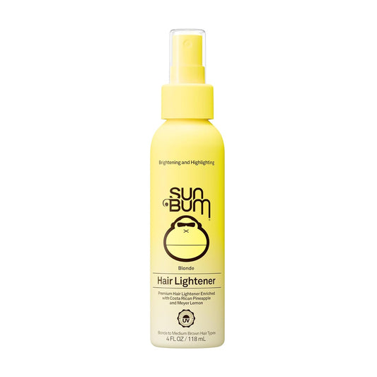 HotSun Bum Hair Lightener Spray - For Blonde to Medium Brown Hair Types - UV Protecting - Enriched with Pineapple and Meyer Lemon - Vegan - 4 oz