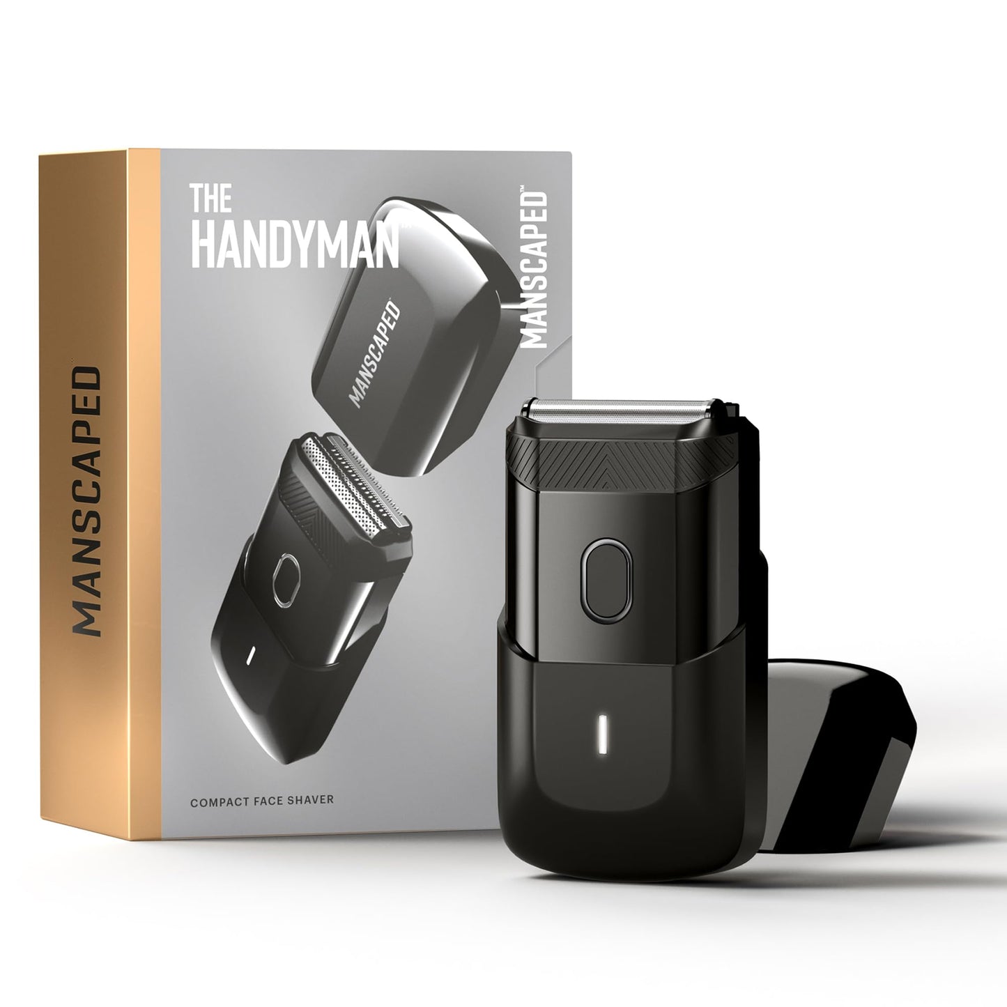 HotMANSCAPED® The Handyman™ Compact Face Shaver – Portable Men’s Travel Facial Hair Groomer, USB-C Rechargeable Razor, Electric Foil Face Shaver, Waterproof, Cordless, Dual-Action SkinSafe® Foil Blades